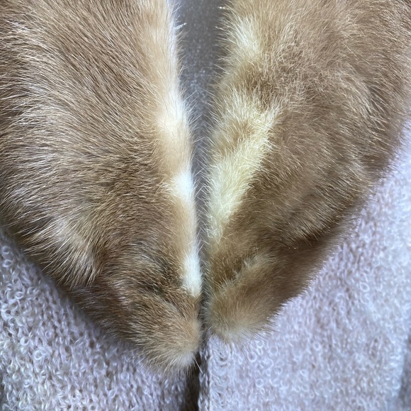 Vintage Reichbart Mink Shawl Collared Boucle Cardigan - Picture 8 of 10